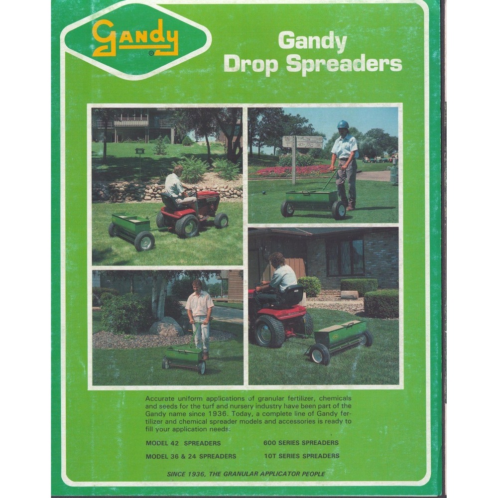 Vintage Gandy Drop Spreaders Sales Brochure Model 42 36 24 600 10T Series